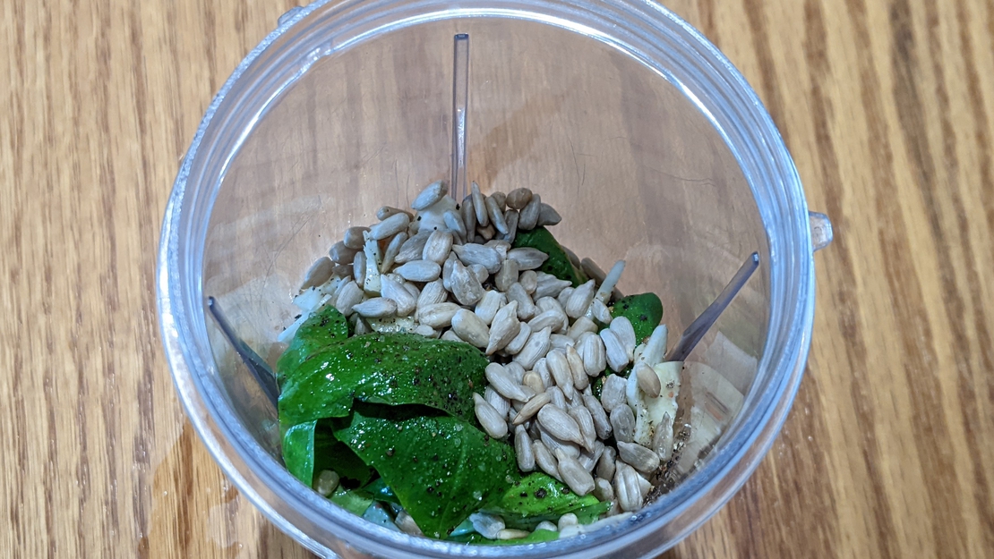 A picture of the Pesto recipe.