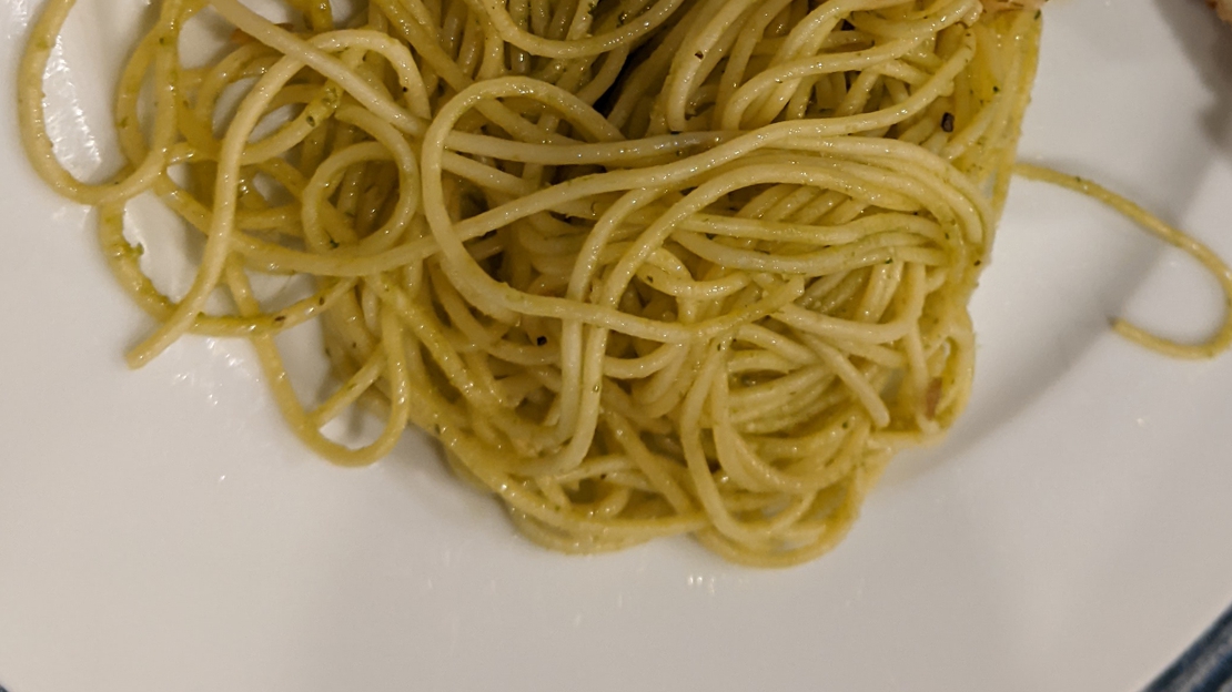 A picture of the Pesto recipe.