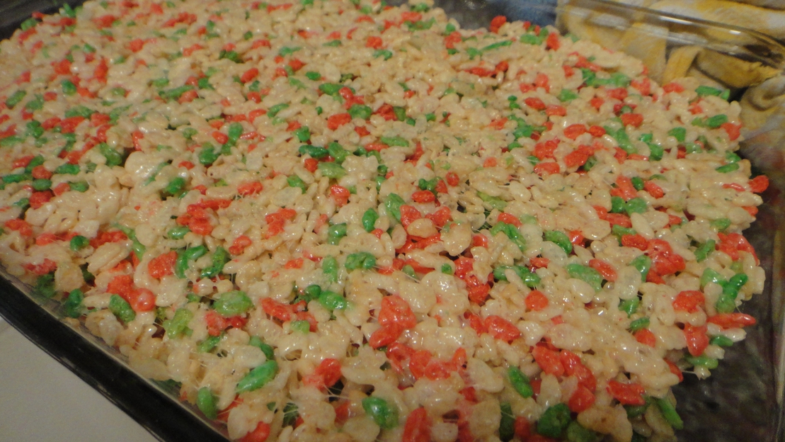 A picture of the Rice Krispie Squares recipe.